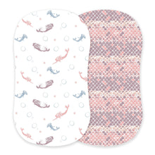 Load image into Gallery viewer, Mermaids and Scales Bamboo Changing Pad Cover/Bassinet Sheets

