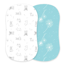 Load image into Gallery viewer, Corgi and Dandelion Seeds Bamboo Changing Pad Cover/Bassinet Sheets
