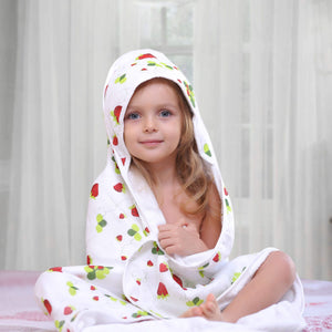 Bamboo Strawberry Hooded Towel