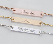 Load image into Gallery viewer, Name Bar Necklace, Baby Name Family Necklace
