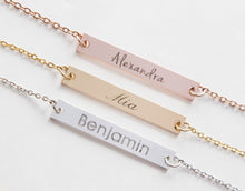 Load image into Gallery viewer, Name Bar Necklace, Baby Name Family Necklace
