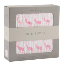 Load image into Gallery viewer, Pink Deer Crib Sheet

