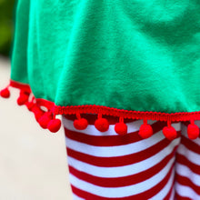 Load image into Gallery viewer, AL Limited Girls Christmas Holiday Elf Stocking Top &amp; Stripe Pants

