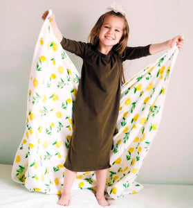Baby Toddler Bamboo Blanket, Softest 4 Layers Bamboo Muslin Quilt, in