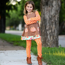 Load image into Gallery viewer, AnnLoren Girls Holiday Orange Pumpkin Patch Autumn Thanksgiving Dress
