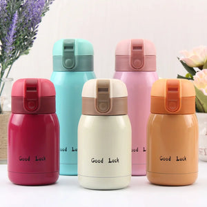 Cute Thermal Water Bottle for Children Thermos Mug with Straw and