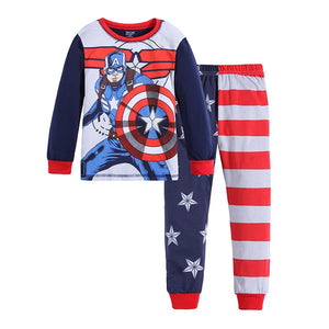 New Spider-man Boys Marvel Family Cotton Sleepwear Suit Sets Kids Long