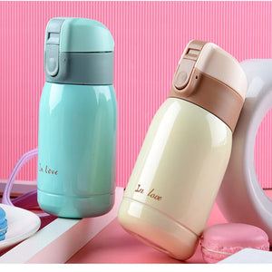 Cute Thermal Water Bottle for Children Thermos Mug with Straw and