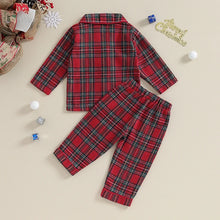 Load image into Gallery viewer, Christmas Kids Girls Boys Pajamas Set Loungewear Suit Plaid Button up

