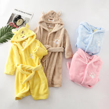 Load image into Gallery viewer, Infant Baby Pajamas Flannel Warm Sleepwear Hooded Bathrobes Boys Kids
