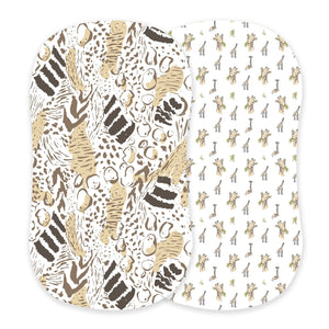 Animal Print and Hungry Giraffe Changing Pad Cover/Bamboo Bassinet