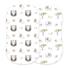 Load image into Gallery viewer, Hear Me Roar Lion and Rhinos and Elephants Bamboo Changing Pad
