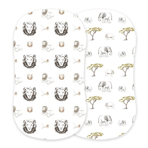 Hear Me Roar Lion and Rhinos and Elephants Bamboo Changing Pad