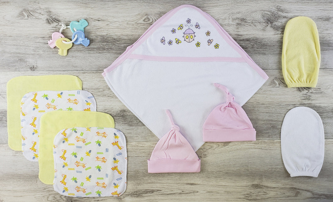 Bambini Hooded Towel, Bath Mittens, Hats and Wash Coths