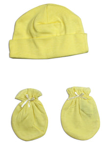 Neutral Baby Cap and Mittens 2 Piece Set