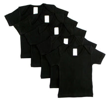 Load image into Gallery viewer, Black Short Sleeve Lap Shirt (Pack of 5)
