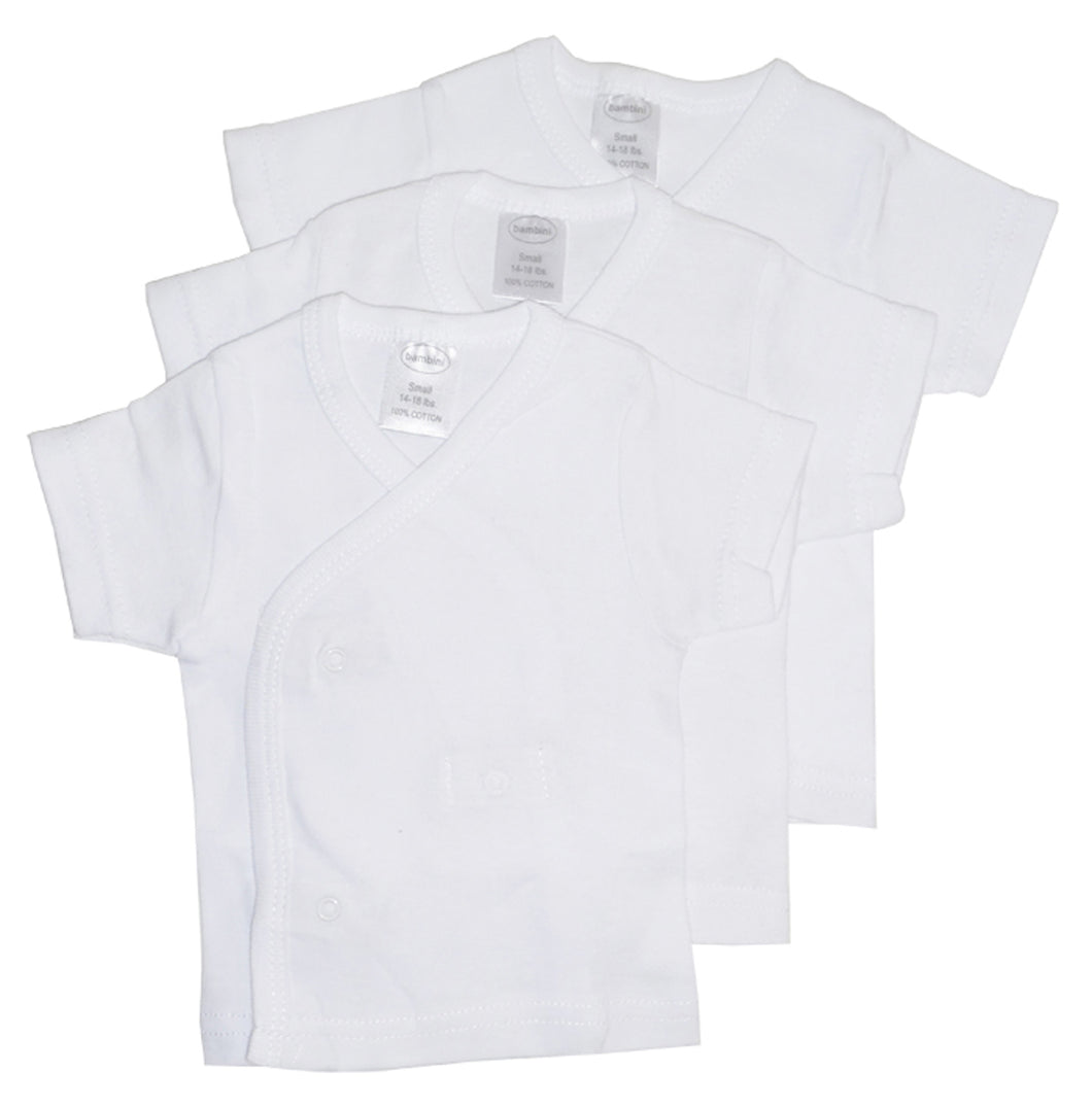 White Side Snap Short Sleeve Shirt - 3 Pack