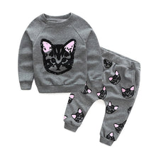 Load image into Gallery viewer, New Baby Kids Set Clothes Long Sleeve Cats
