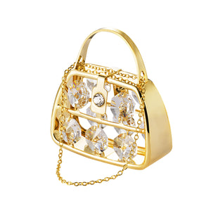 24K gold plated purse with Swarovski crystal element