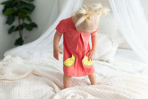 Citrus Garden: Organic A-Line Baby Girl Dress and Panty set