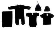 Load image into Gallery viewer, Black 6 Piece Layette Set
