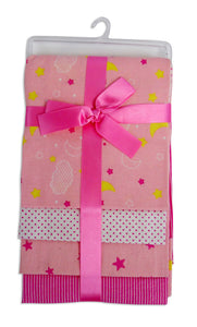 Pink Four Pack Receiving Blanket