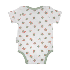 Li'l Birdie's Tea party:  Printed Unisex Organic Baby Bodysuit