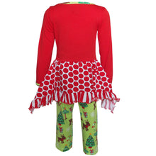 Load image into Gallery viewer, AnnLoren Girls Christmas Reindeer Tunic and Holiday Legging Set
