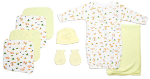 Neutral Newborn Baby 8 Pc Layette Baby Shower Gift