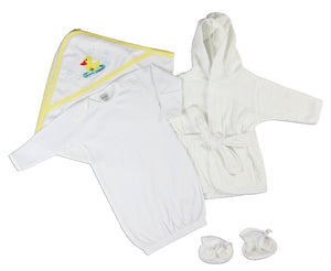 Neutral Newborn Baby 3 Pc Layette Set (Gown, Robe,