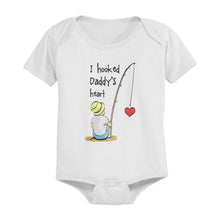 Load image into Gallery viewer, I Hooked Daddy&#39;s Heart Baby Bodysuit
