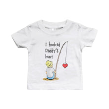 Load image into Gallery viewer, I Hooked Daddy&#39;s Heart Baby Shirt
