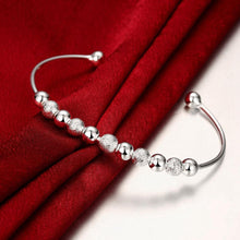 Load image into Gallery viewer, Silver Multi Beaded Open Bangle
