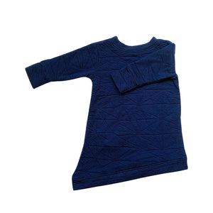 Asymmetric Dress - Quilted Deep Blue