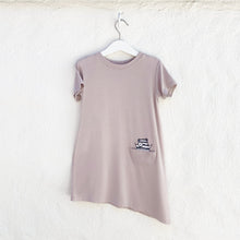 Load image into Gallery viewer, Asymmetric T-shirt Dress - Mocha
