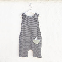 Load image into Gallery viewer, Tank Romper - Black + White Stripes
