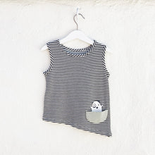 Load image into Gallery viewer, Asymmetric Tank - Black + White Stripes
