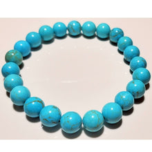 Load image into Gallery viewer, 8mm Blue Howlite Beaded Elastic Stretch Bracelet
