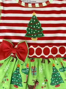AnnLoren Girls Boutique Christmas Holiday Dress and Polka Dot Legging
