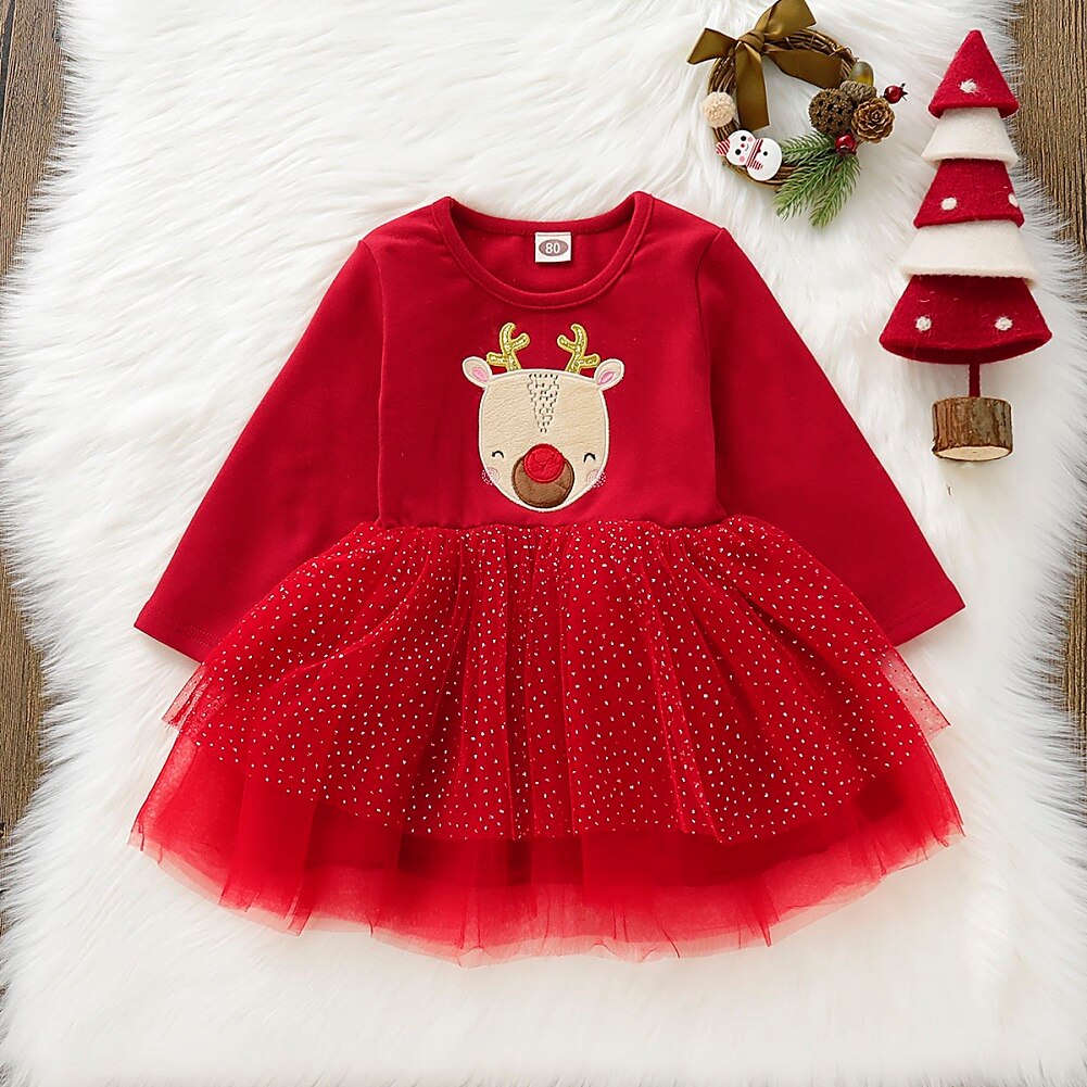 Noel Christmas Dress for Kids and Babies with Tutu