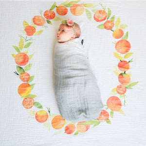 Orange Blossoms - Organic Swaddle Blanket