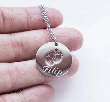 Load image into Gallery viewer, Baby Feet New Mom Necklace Personalized Gift, Mom to Be Baby Name
