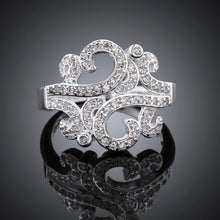 Load image into Gallery viewer, Silver Plating White Swarovski Pav&#39;e Abstract Loop Ring
