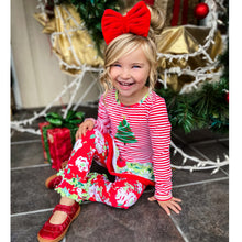Load image into Gallery viewer, AnnLoren Girls Boutique Christmas Tree Holiday Tunic and Floral Ruffle
