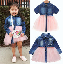Load image into Gallery viewer, New Summer Toddler Baby Girl Cute Dress Denim Lace
