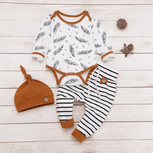Load image into Gallery viewer, Newborn Baby Longleeve Feather Set
