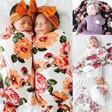 Load image into Gallery viewer, Newborn Infant Baby Blanket Floral Swaddle Turban
