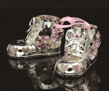 Load image into Gallery viewer, 24K gold/silver plated baby boy/girl booties pair
