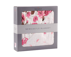 Cherry Blossom Bamboo Muslin Newcastle Blanket