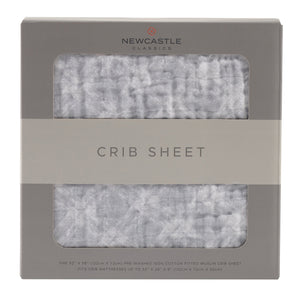 Glacier Grey Plaid Crib Sheet